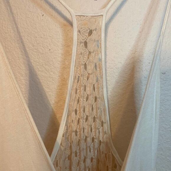 TYLIE Revolve Ivory High Low Tank Crochet Sleeveless Maxi Dress Size Large - Picture 4 of 10